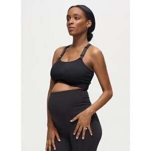 Ingrid & Isabel Women's Seamless Nursing Sports Bra Sleeveless Black Size M